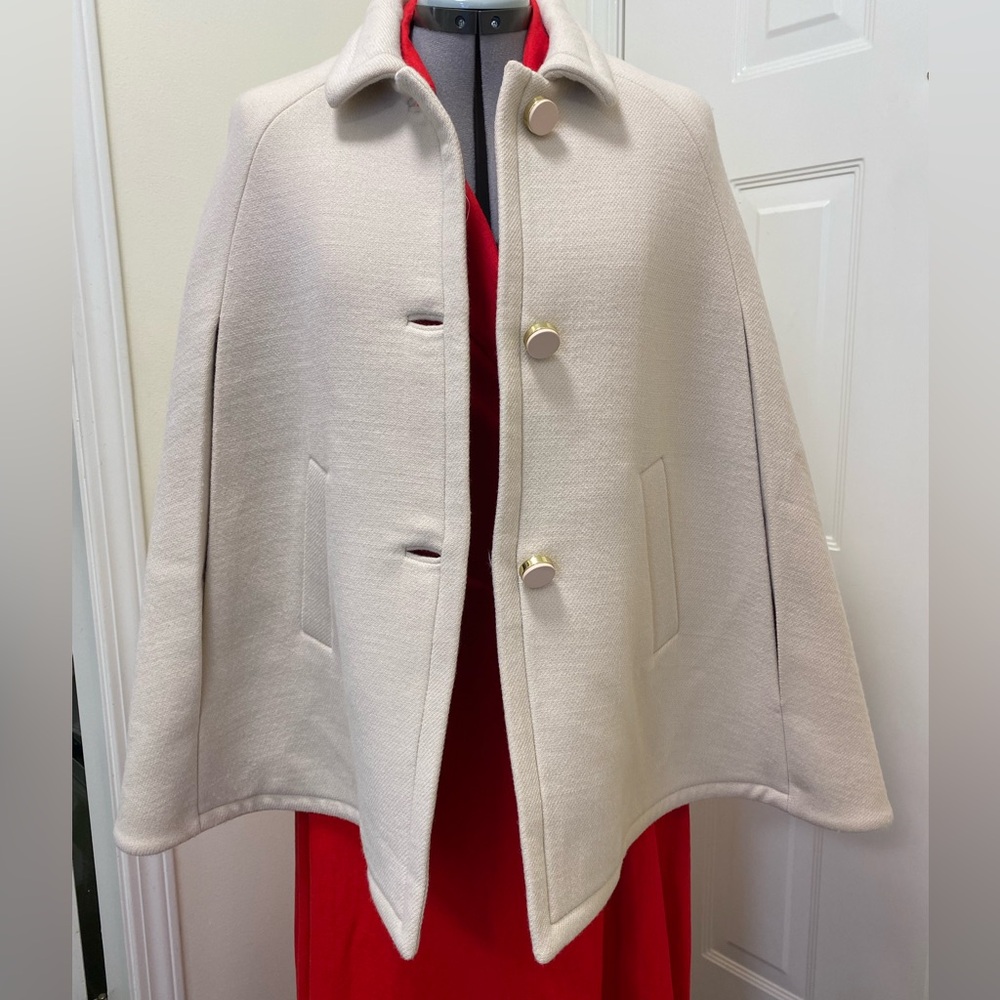 Kate Spade Wool Beige Women’s Cape Jacket size medium